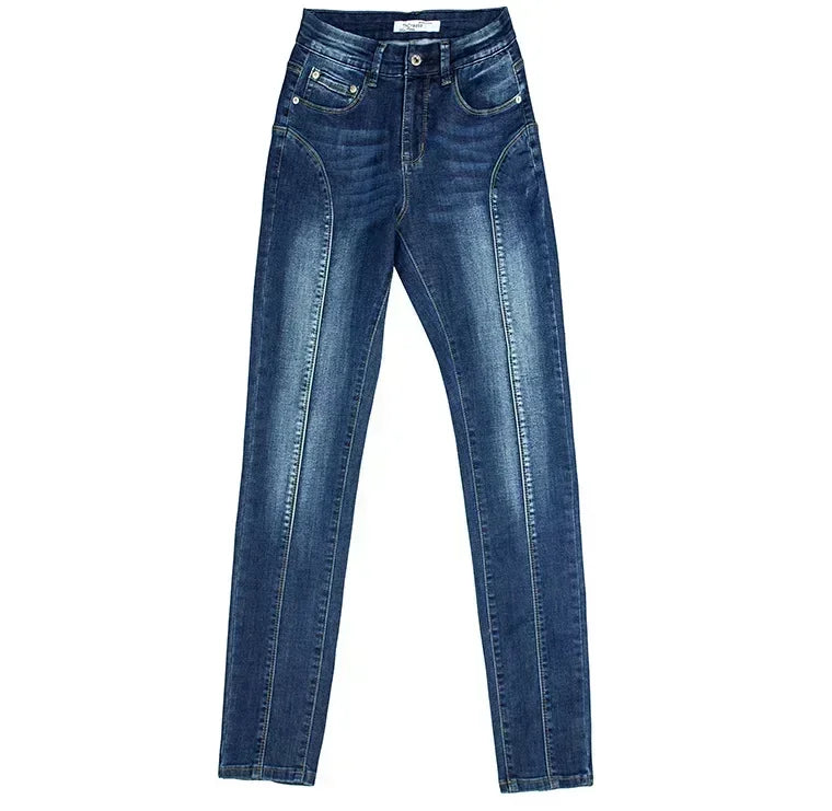 Calças Jeans Femininas Push Up, Calças Skinny de Denim, Moda 2026, Pantalones De Mujer, Pantalon Femme, Azul 2XL 3XL