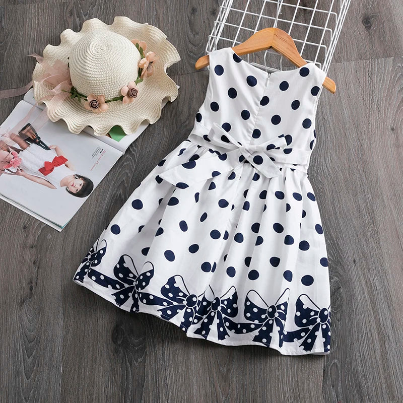 Baby Girls' Cotton Princess Party Dress, roupas de casamento infantil, moda infantil, verão, vestidos de aniversário, 2-10 anos