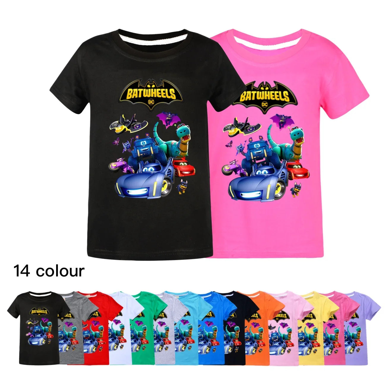 Engraçado batwheels manga curta crianças roupas camisetas verão crianças topos dos desenhos animados camisetas casuais de algodão meninos meninas clothes3057
