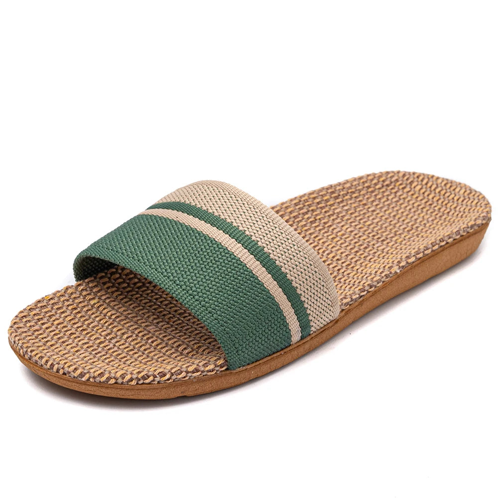 36-45 sandálias planas chinelos de praia verão casa linho leve eva antiderrapante slides para homens mulheres indoor ao ar livre flip flops