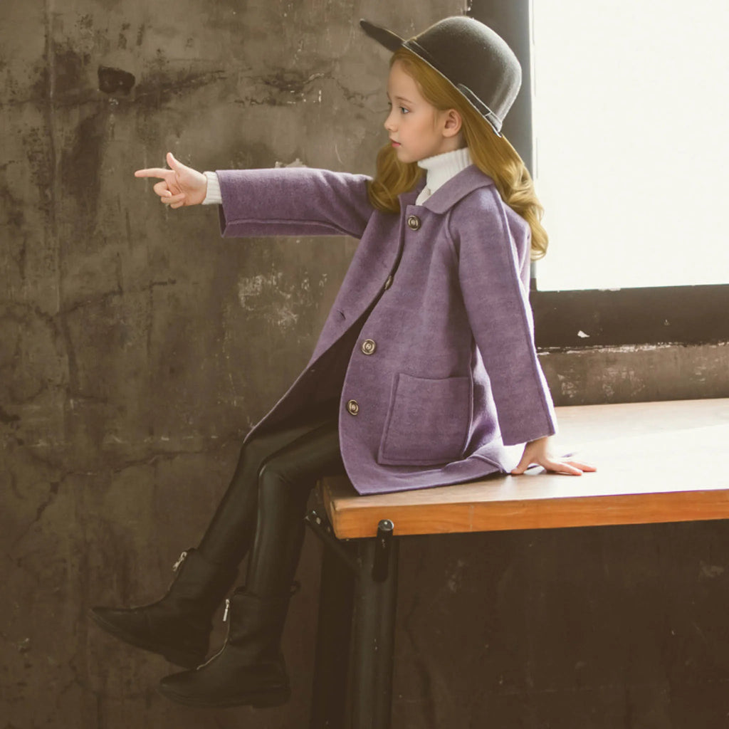 Meninas houndstooth inverno casaco de lã quente adolescente crianças fotografia casaco de lã escola crianças à prova de vento jaqueta ao ar livre 4-13y