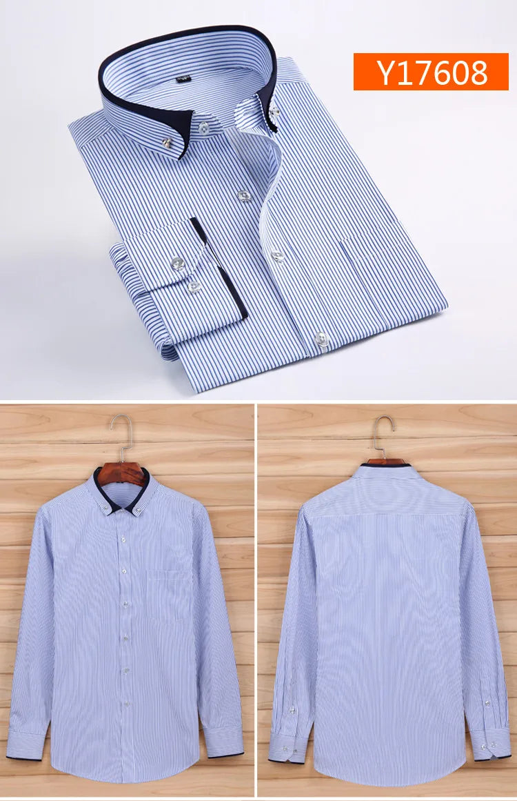 Nova chegada primavera comercial fácil cuidado camisa masculina oversize manga longa moda formal de alta qualidade plus size M-7XL8XL9XL