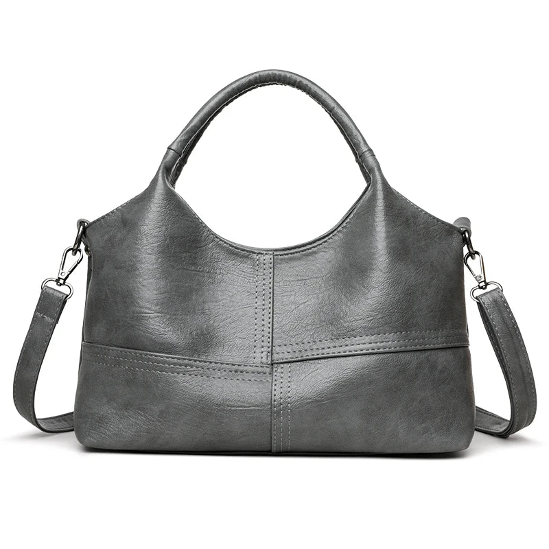Bolsa, bolsa feminina, 2025 nova bolsa de couro macio moderna e simples, bolsa mãe de meia-idade, versátil de ombro único cr