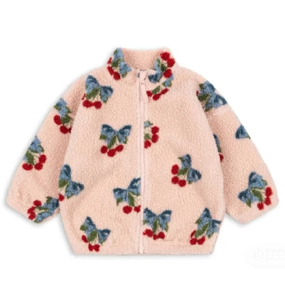 2024 inverno ks crianças algodão lã de cordeiro quente outerwear roupas meninas impressão casacos do bebê meninos mais jaquetas de lã crianças roupas