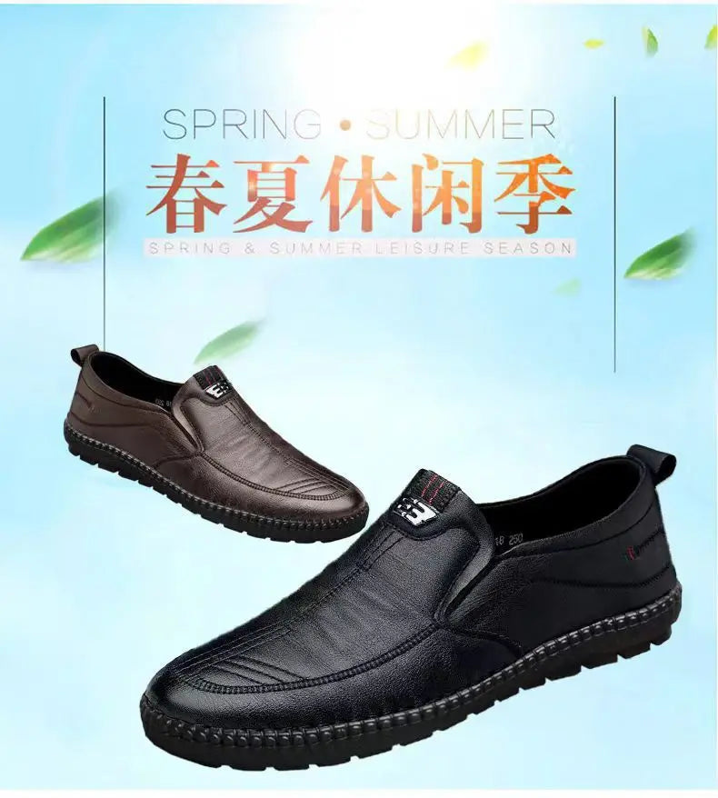 Homens mocassins de couro do plutônio antiderrapante andando apartamentos respirável ao ar livre deslizamento em sapatos casuais para trabalho masculino escritório condução sneakers2
