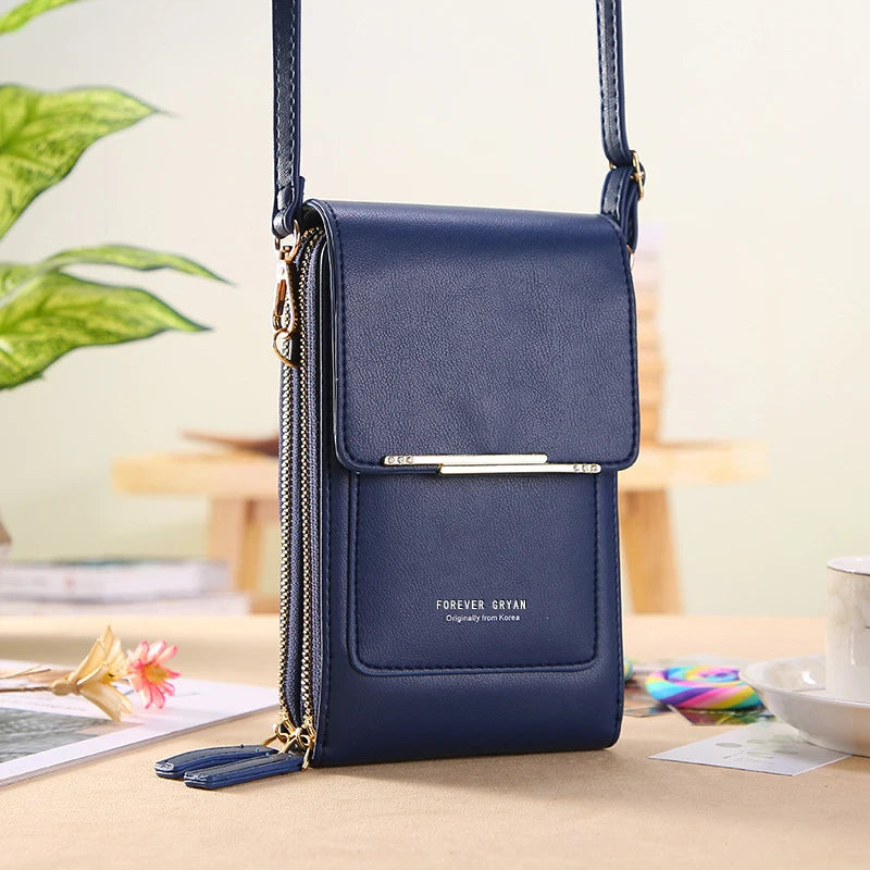 PU Leather Touch Screen Shoulder Bag para Mulheres, Feminino Crossbody Bolsas, Bolsa de telefone Bolsa de mão de grande capacidade, Drop Shipping, Novo