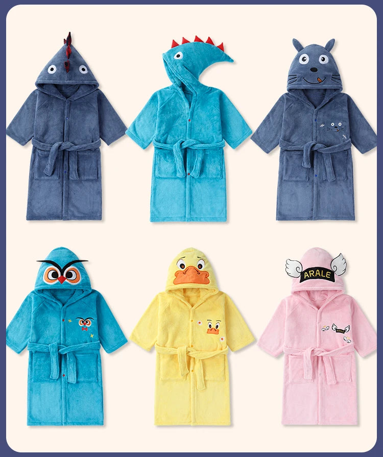 Roupão Infantil Absorvente Quente Robe Banho Bebé Macio Crianças Toalha Capuz Banho Grande Toalha Banho Bebé Roupa Banho Praia Robe Menina Pijama Menino Casa Toddler Lar