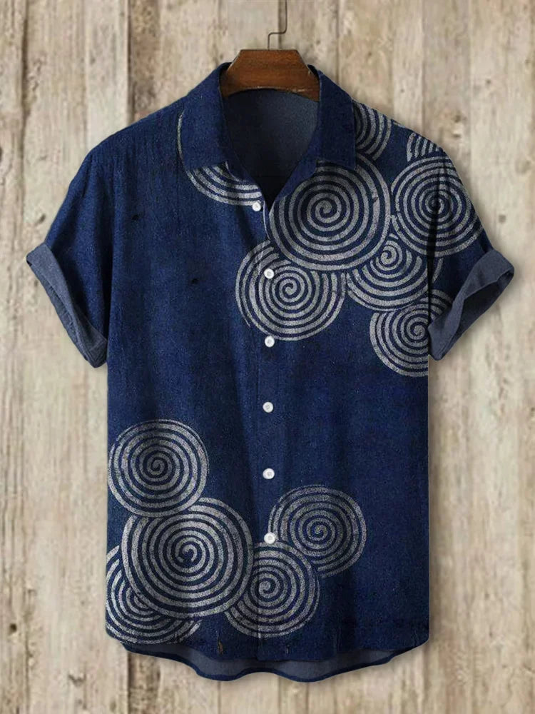 Camisa masculina de linho, design de camisa de manga curta confortável e respirável, camisa havaiana de verão masculina XS-5XL