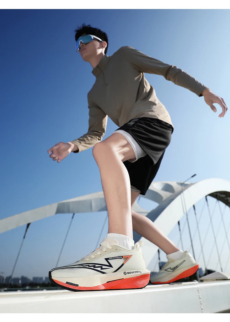 Tênis de Corrida com Placa de Carbono Especial para Maratona, Respirável e Leve, Confortável para Mulheres, Sneakers Antiderrapantes