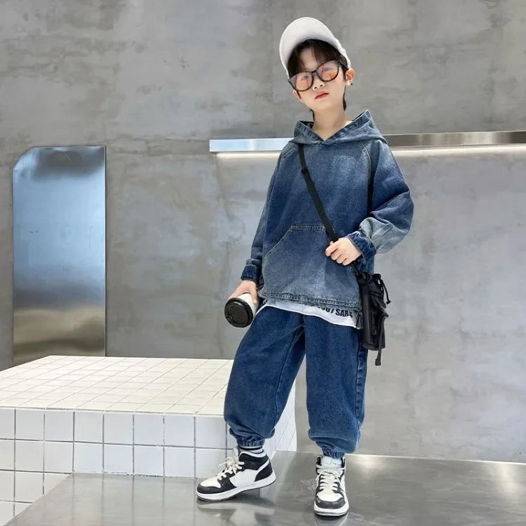 Hoodies conjunto meninos roupas ao ar livre crianças roupas 7 a 12 anos 8 outono inverno terno para menino roupa criança parte superior inferior