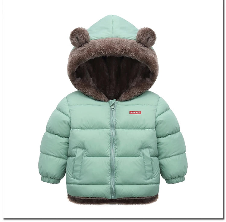 Crianças grossas para baixo jaquetas inverno engrossar casacos de pelúcia para meninos meninas cor sólida com capuz jaquetas 2-6 anos crianças parka outerwear