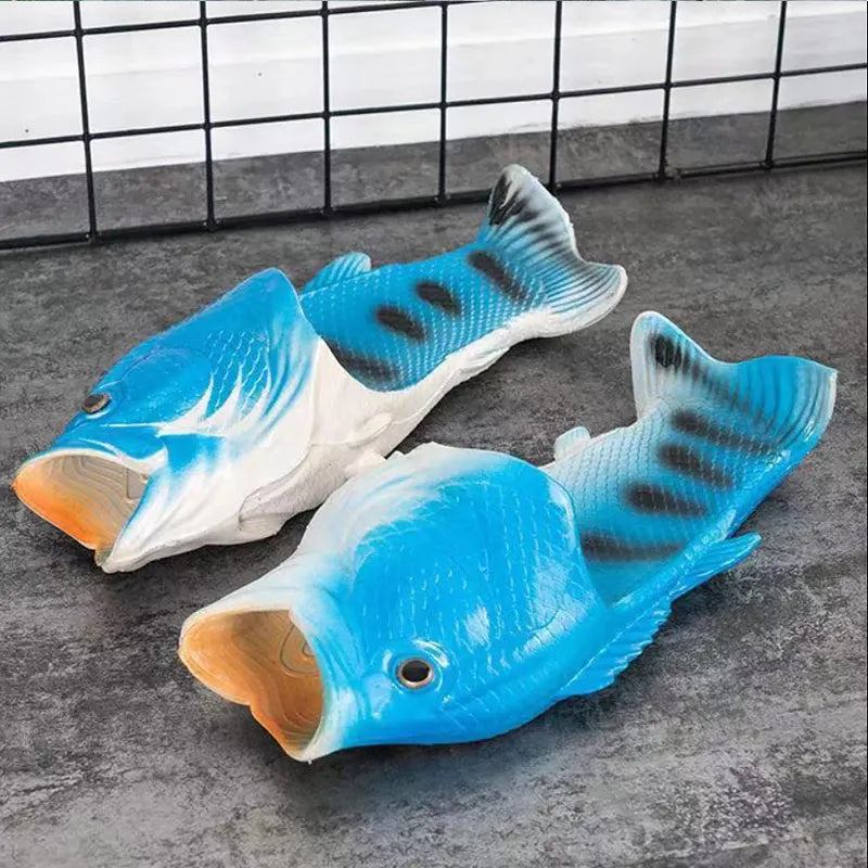 Chinelos de peixe elegantes para mulheres 2024 novo design exclusivo família sapatos de praia senhoras confortáveis e legais flip flips