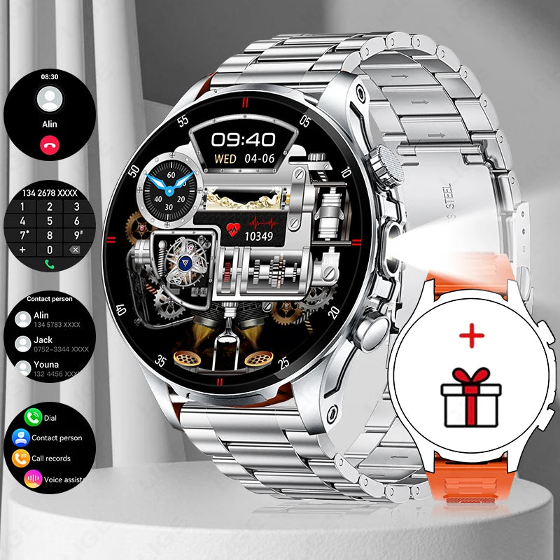Lige 2025 novo relógio inteligente masculino lanterna ai voz bluetooth chamada 1.53 "hd esportes relógios de fitness monitor saúde smartwatch feminino