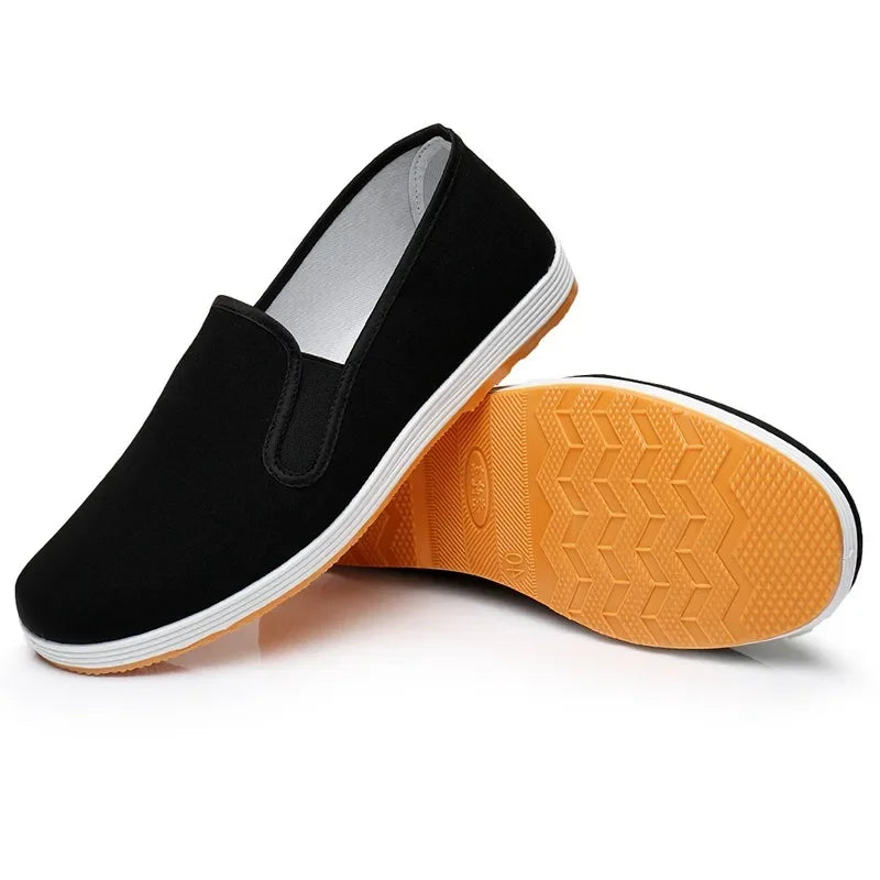 Clássico masculino algodão pano sapatos tradicional chinês tai-chi tênis de treinamento de arte marcial respirável wearable calçado esportivo