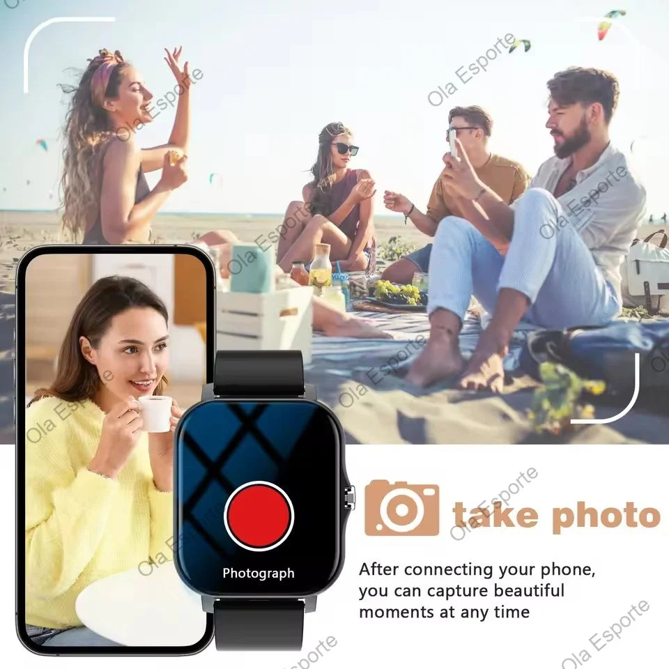 Novo Relógio Inteligente 1.83'' Tela Cheia Bluetooth com Função de Chamada Monitor de Oxigênio no Sangue/Pressão Arterial Smartwatch para Mulheres e Homens Presente de Férias 2026