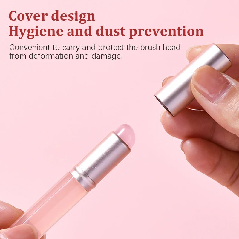 Pincel de maquiagem corretivo labial de silicone, pincel de silicone para bálsamo labial, brilho labial, batom multifuncional