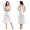 Feminino longo camisola chemise sleepwear sexy perspectiva renda camisola lingerie verão nova camisola de cetim casa wear loungewear
