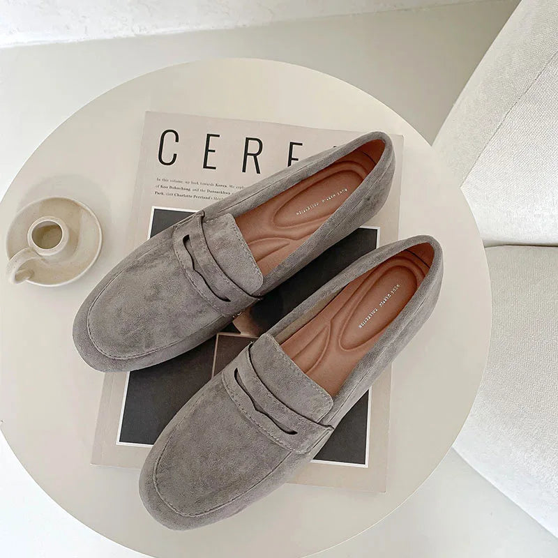 2025 novas mulheres sapatos planos mulher mocassins primavera outono casual camurça deslizamento em sapato mulher confortável sapato leve mujer sapato