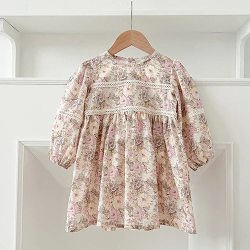2025 nova primavera irmã vestido crianças roupas crianças vestidos de princesa manga comprida algodão bordado 1-6yrs bebê menina vestido de festa