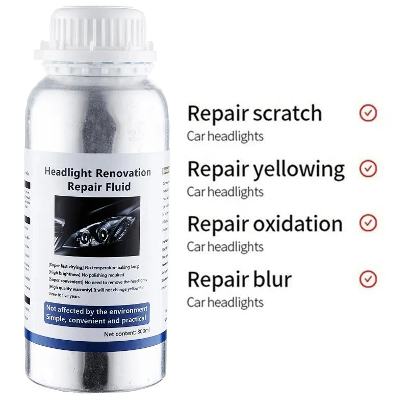 Kit de restauração polonês farol do carro Kit de renovação do reparo do carro Farol 800G, Polímero líquido, Conjunto de ferramentas automáticas