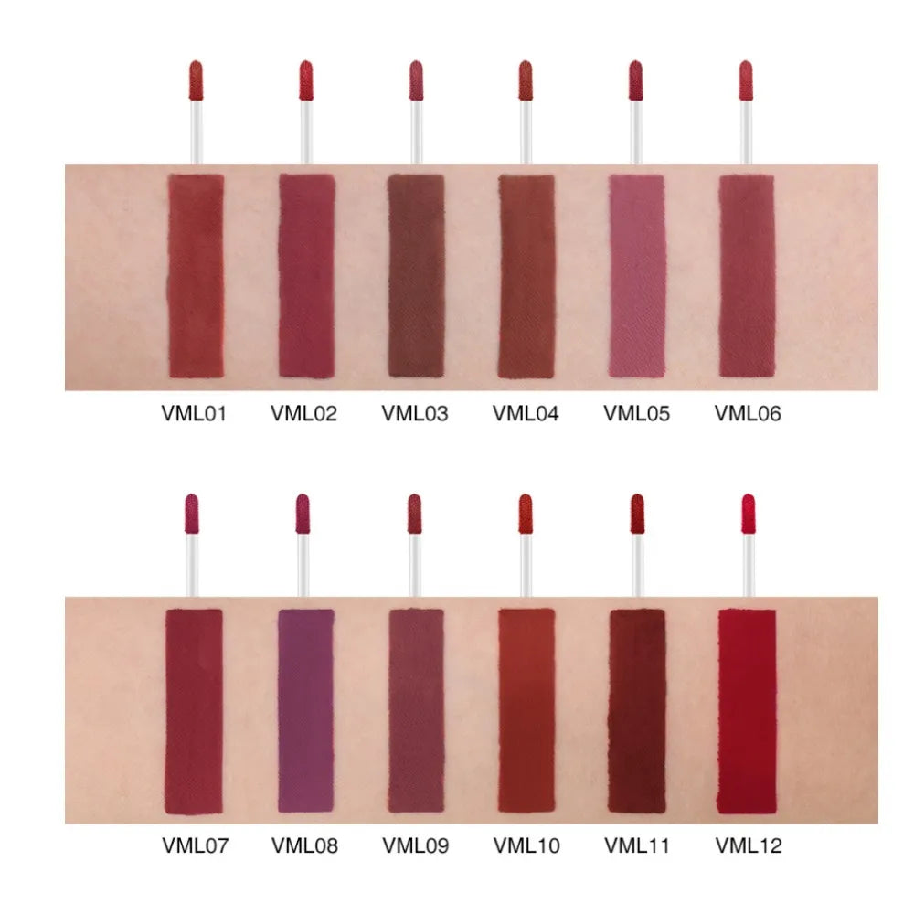 O.TWO.O 12 cores de alta qualidade veludo batom fosco lábios de longa duração maquiagem à prova d'água fácil de usar brilho labial líquido fosco