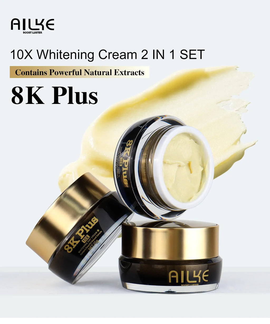 Creme facial clareador AILKE, reduz manchas escuras, rugas, melanina, mesmo tom de pele, com colágeno, glutationa, para todos os tipos de pele