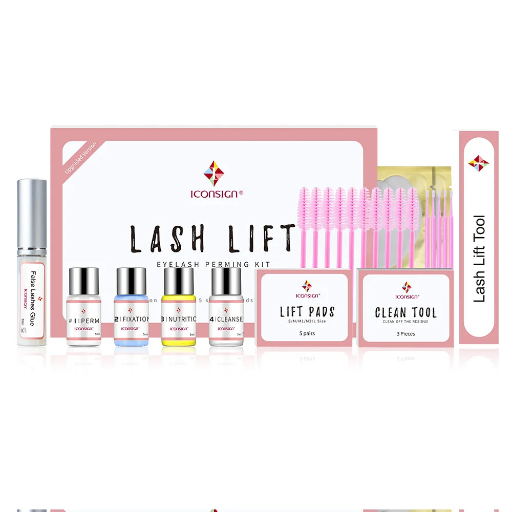 Iconsign atualização versão lash lift kit levantamento cílios duradouro 6-8 semanas lash perm cílios realçador ferramentas de maquiagem