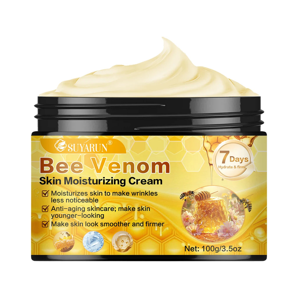 SUYARUN Creme Hidratante de Vêneno de Abelha Cuidados Faciais Antienvelhecimento |   Hidratação profunda e reafirmante Cuidado natural antirrugas para toda a pele.