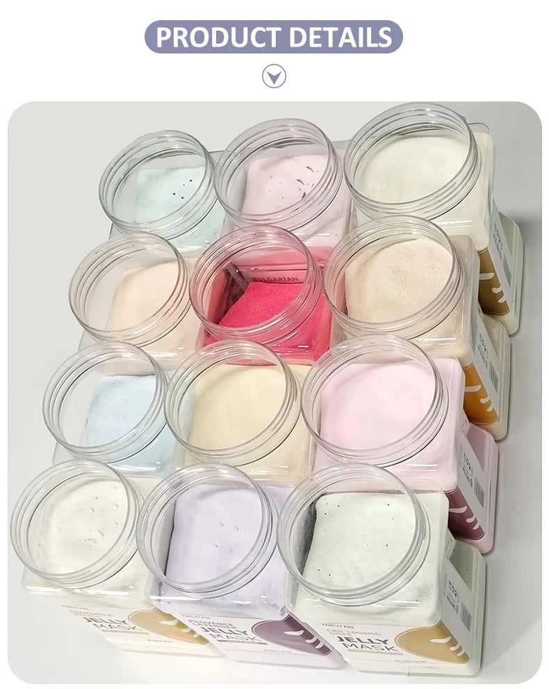 Máscara facial de gelatina em pó para tratamentos faciais, suprimentos para esteticistas, beleza profissional, cuidados com a pele, atacado, máscara em massa