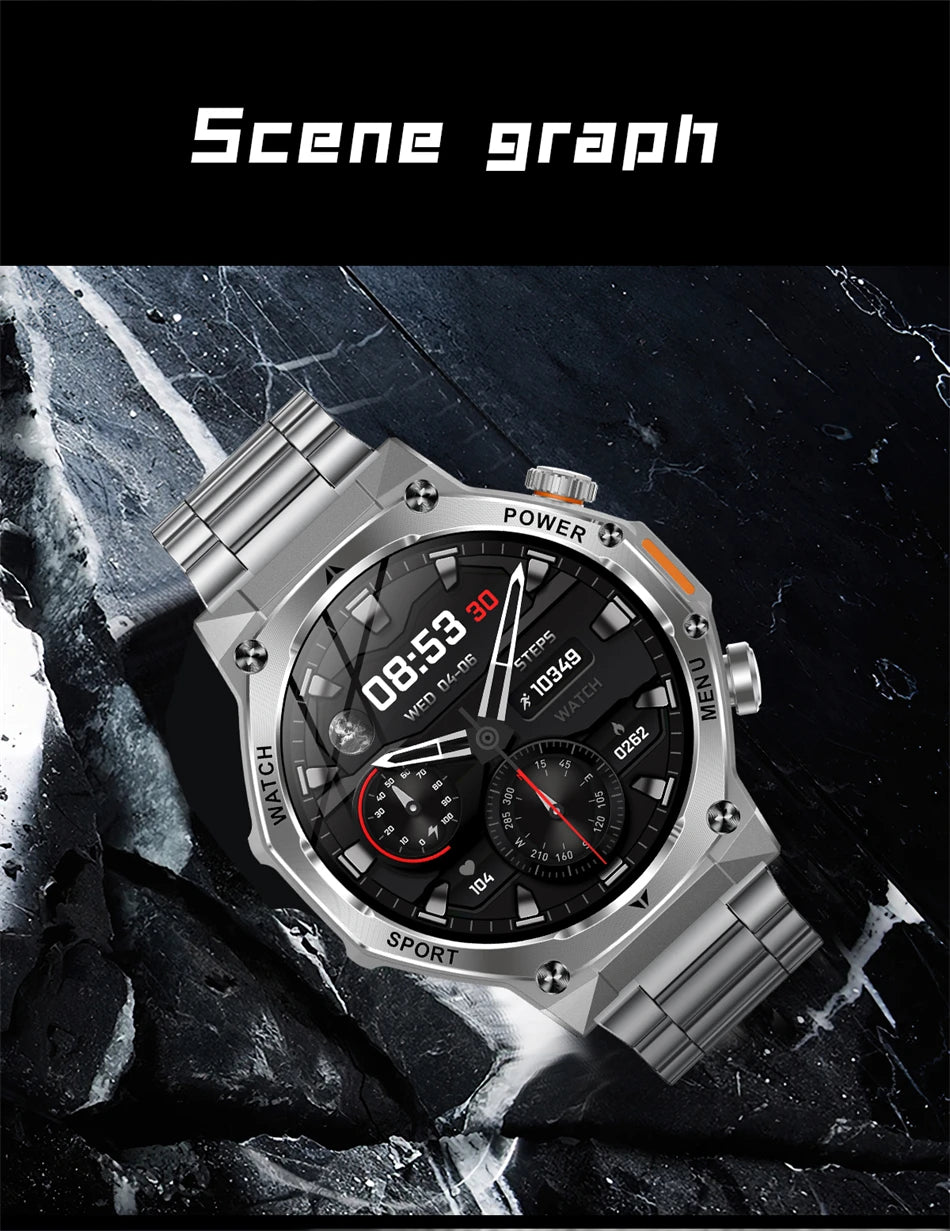 Novo relógio inteligente masculino 2025 chamada bluetooth um clique conexão relógios ip67 à prova dip67 água 800mah bateria smartwatch homem android ios