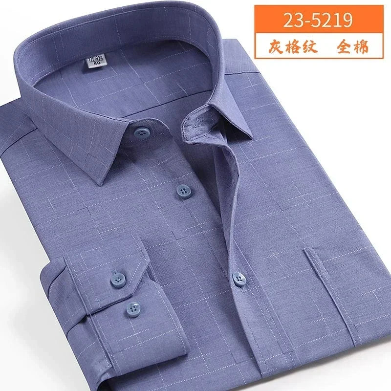 Nova chegada primavera comercial fácil cuidado camisa masculina oversize manga longa moda formal de alta qualidade plus size M-7XL8XL9XL
