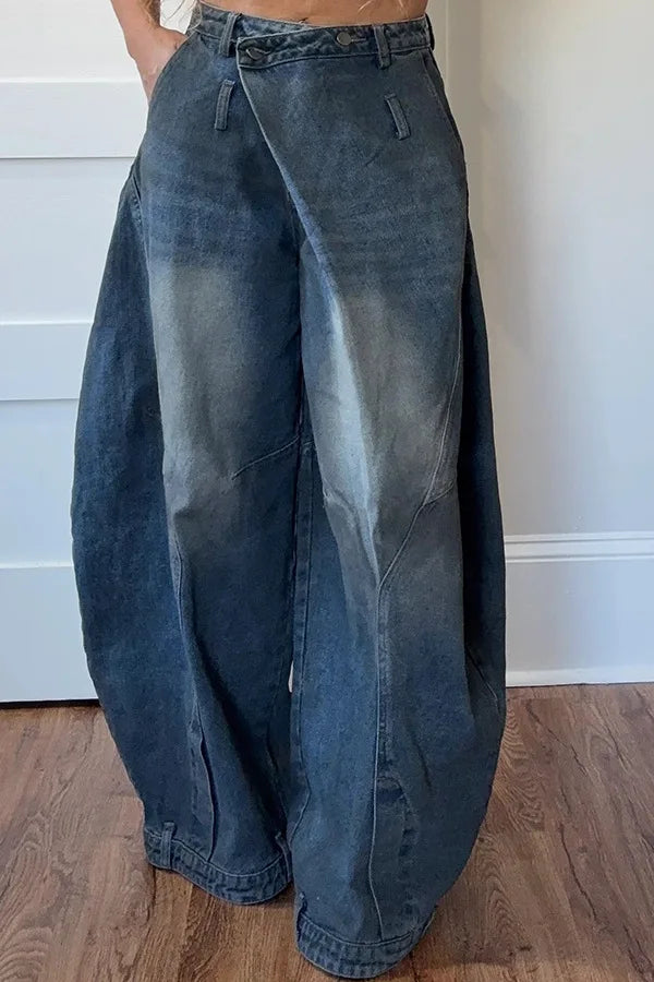Calças de brim calças de perna larga mulheres vintage denims calças soltas estiramento meados de cintura lavado angustiado até o chão 2025 streetwear