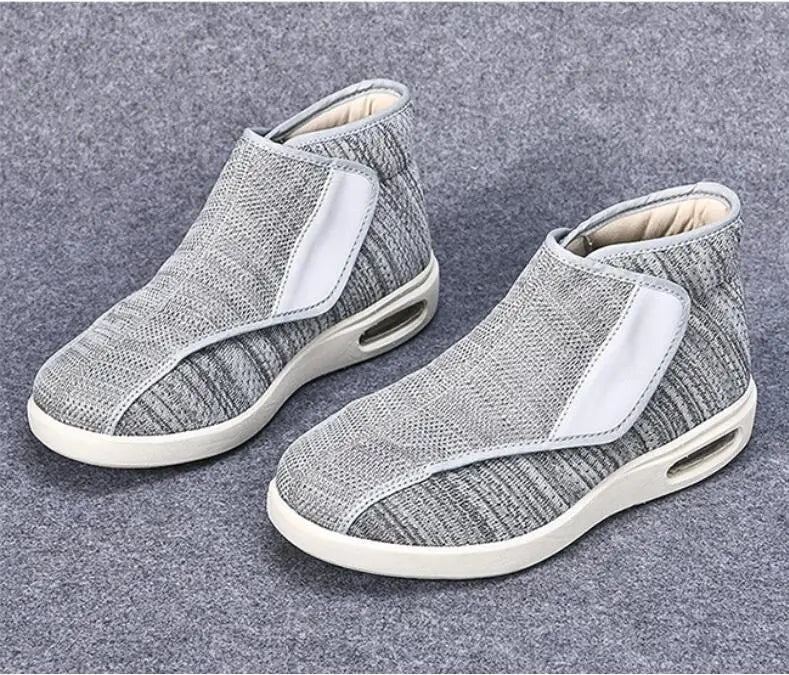 Ortopedia Pés largos Sapatos inchados para homens, calçados casuais, botas de lã quente, Thumb Eversion, conforto suave, recuperação diabética