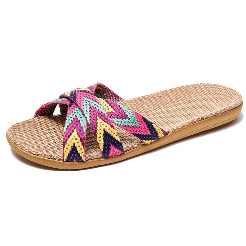 36-45 sandálias planas chinelos de praia verão casa linho leve eva antiderrapante slides para homens mulheres indoor ao ar livre flip flops