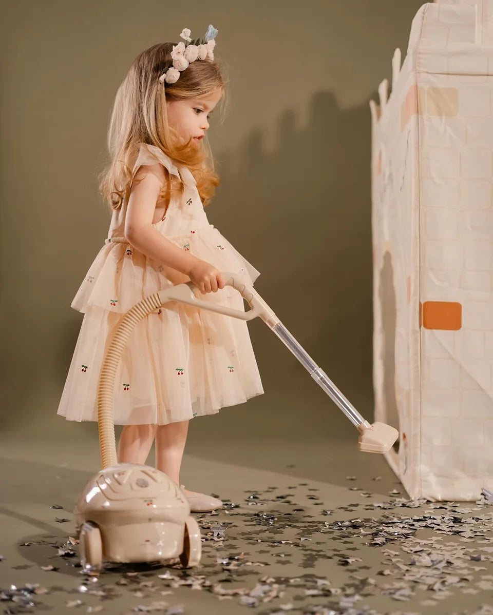 Verão ks bebê meninas cereja malha vestido crianças roupas meninas vestidos de princesa saias festa de natal manga longa vestidos