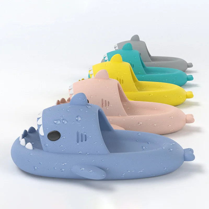 Casa tubarão chinelo nuvem mulher clapper slides verão praia interior eva sandálias masculino engraçado não deslizamento sapato senhoras feminino tênis