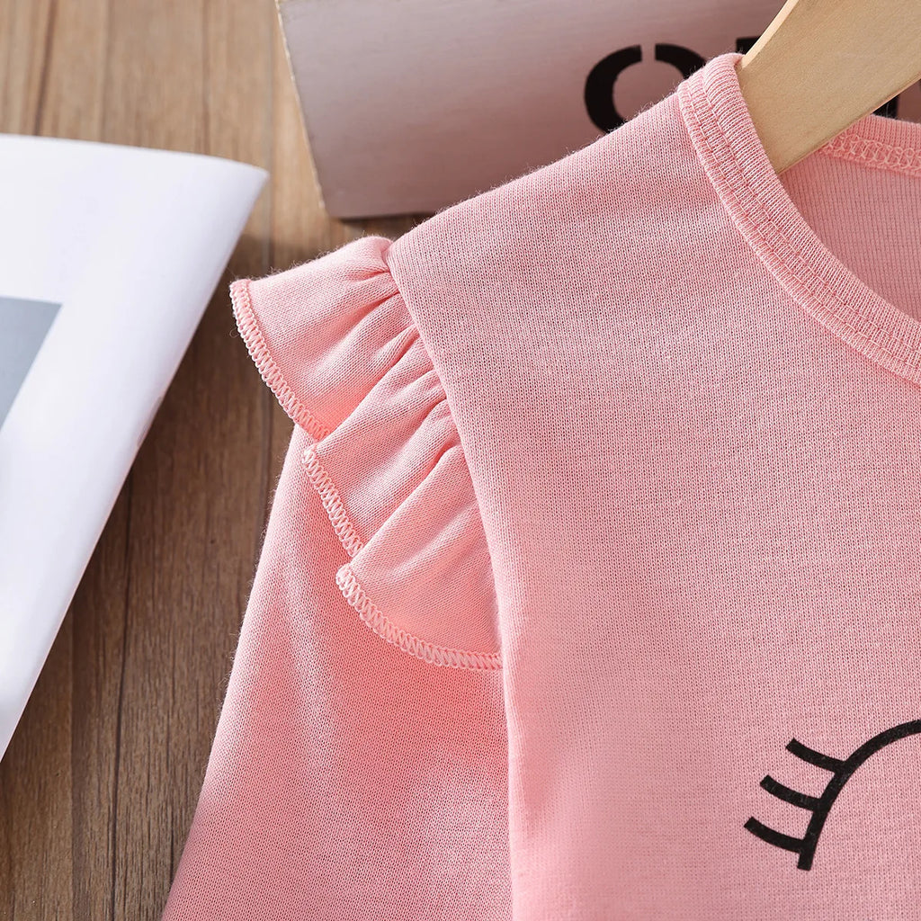 Primavera outono meninas camiseta de algodão topos para crianças dos desenhos animados camisas manga longa blusa do bebê da criança roupas inferiores