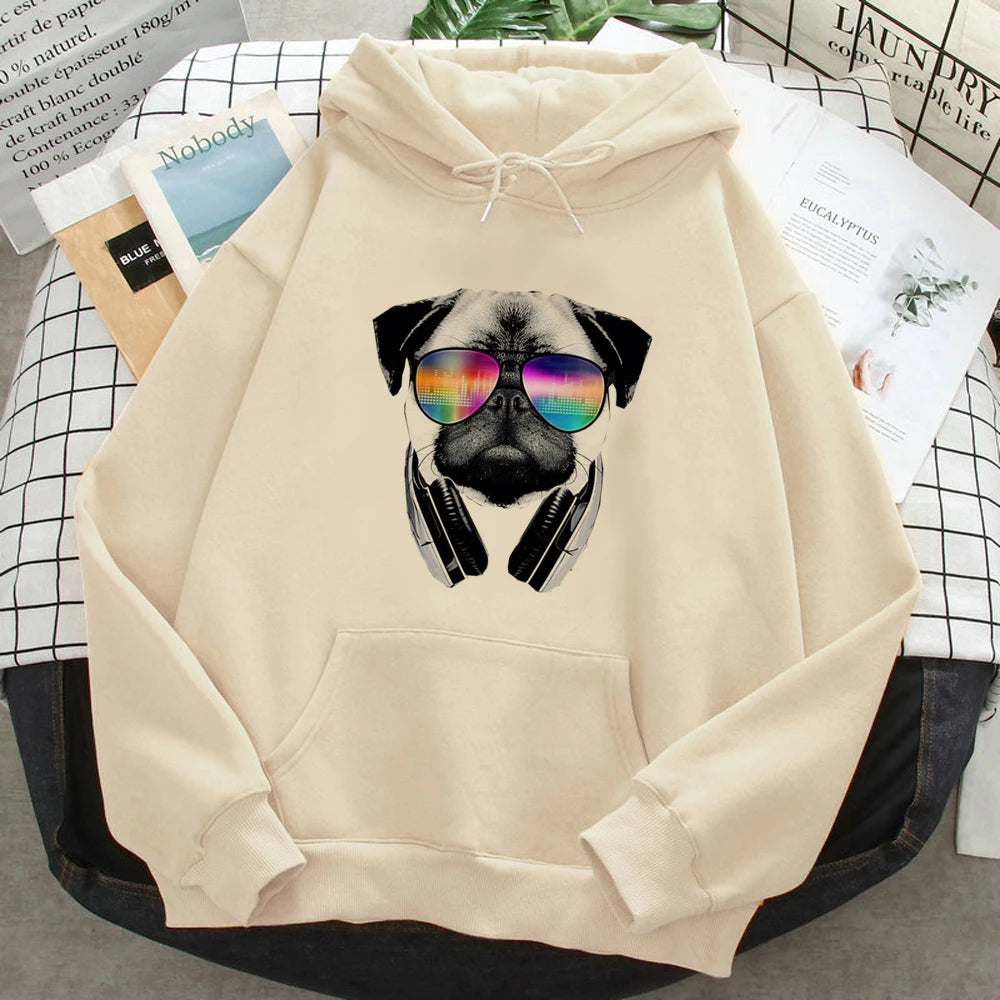 Hoodies japoneses Pug para mulheres, Moletons engraçados, Roupas Femininas Anime