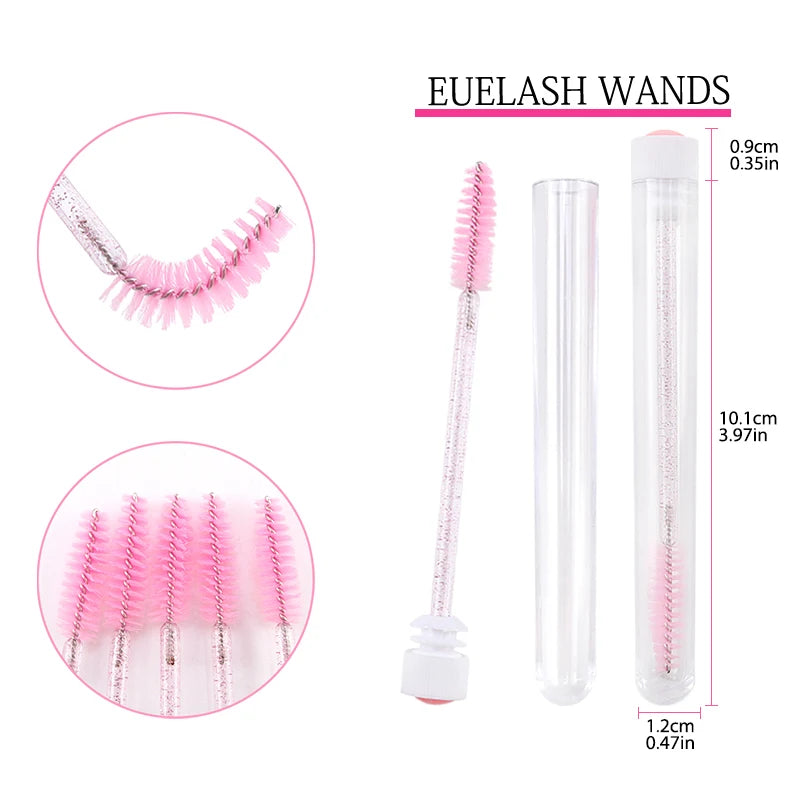 20/50 pçs reutilizável natal escova de cílios tubo falso rímel varinhas à prova de poeira sobrancelha escova recipiente lash extensão maquiagem ferramenta