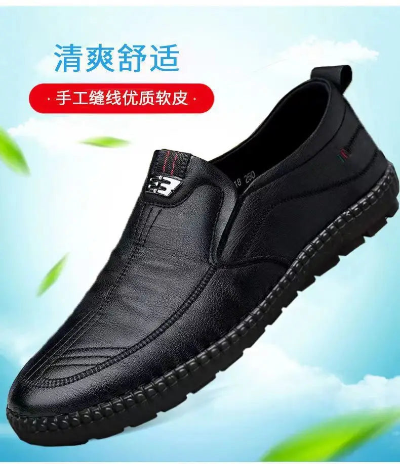 Homens mocassins de couro do plutônio antiderrapante andando apartamentos respirável ao ar livre deslizamento em sapatos casuais para trabalho masculino escritório condução sneakers2