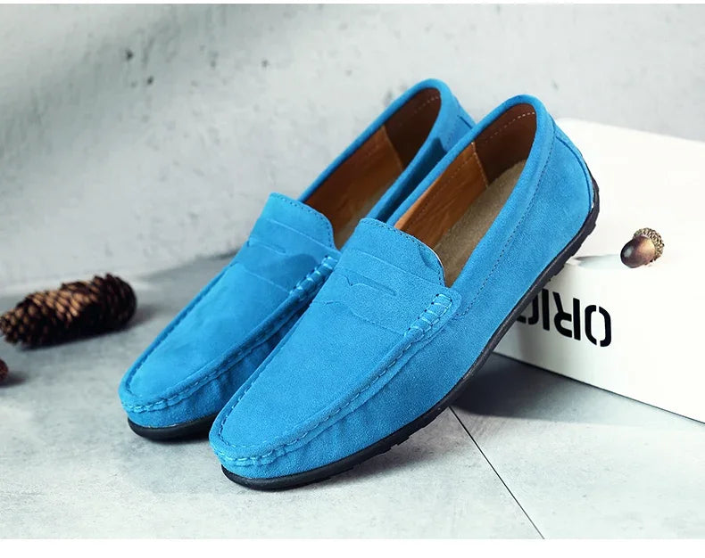 Couro do plutônio camurça de vaca sapatos masculinos marca luxo casual formal mocassins calçados preto masculino sapatos de condução hombres