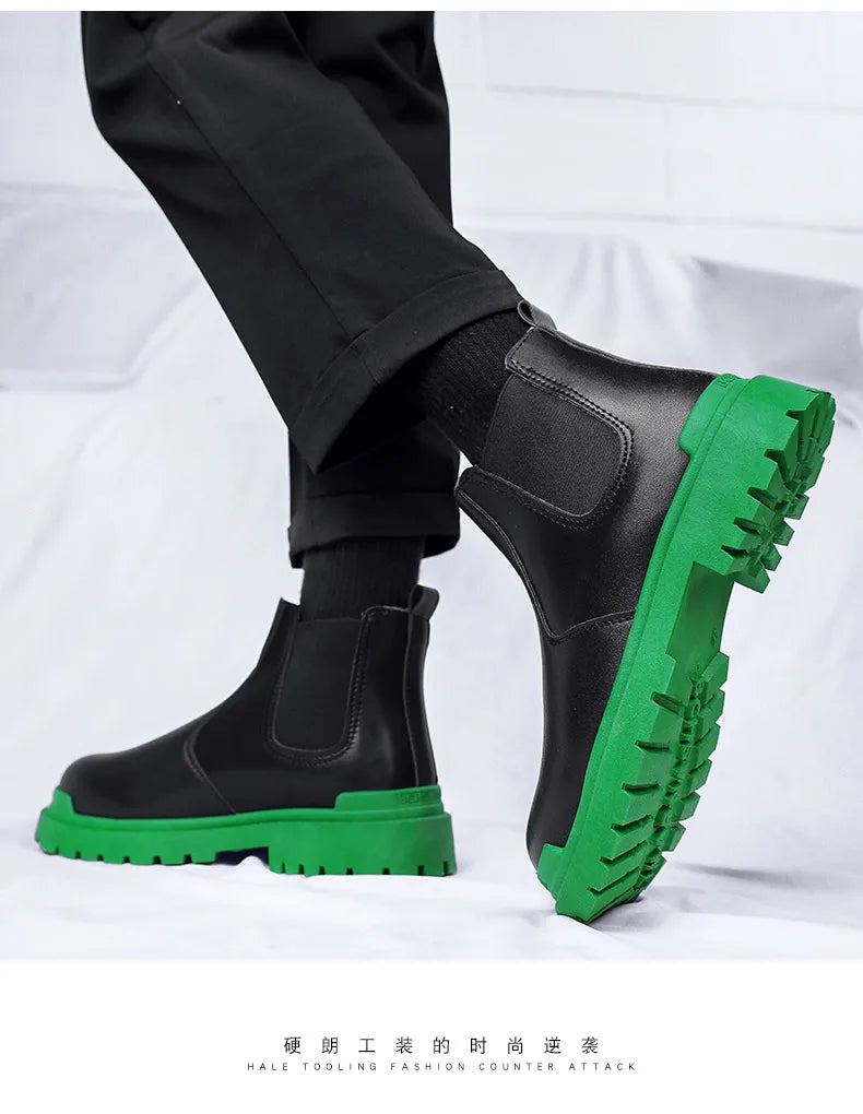 Botas de tornozelo tênis casuais sapatos casuais sapatos de couro masculino tênis mocassins esportes e lazer trabalho wear tênis de outono masculino