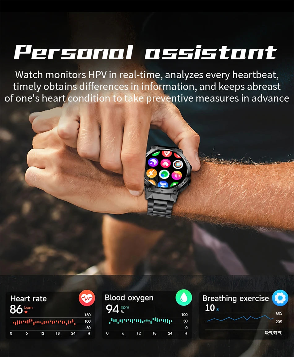Novo relógio inteligente masculino 2025 chamada bluetooth um clique conexão relógios ip67 à prova dip67 água 800mah bateria smartwatch homem android ios