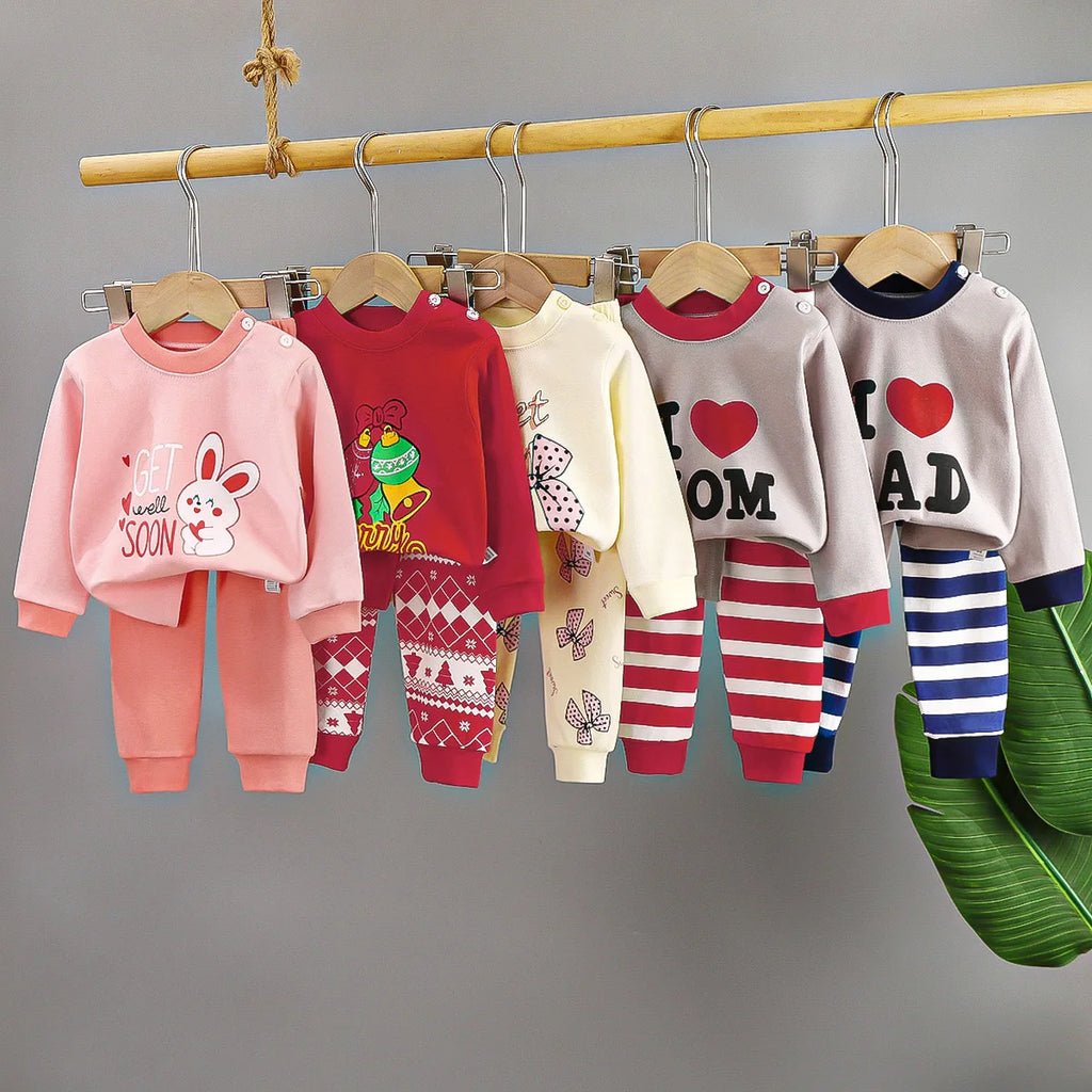 Crianças roupas conjuntos de roupas infantis meninos meninas algodão outono inverno roupas calças pijamas roupa interior
