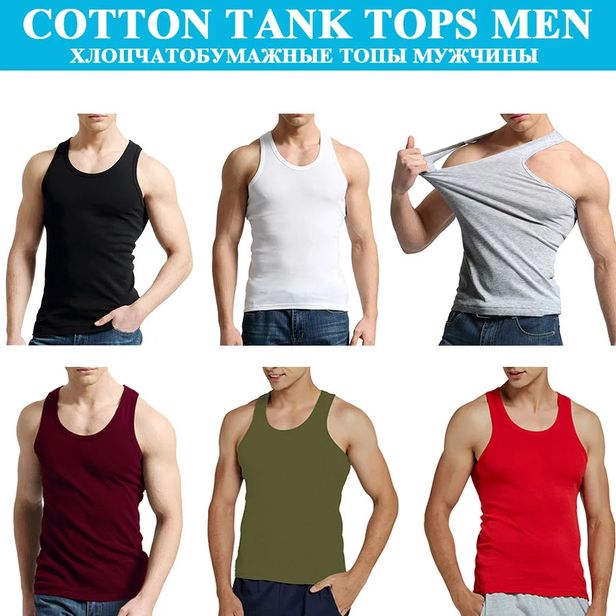 Regatas masculinas 100% algodão sólido colete masculino respirável sem mangas topos fino casual ginásio correndo confortável camiseta presente dos homens
