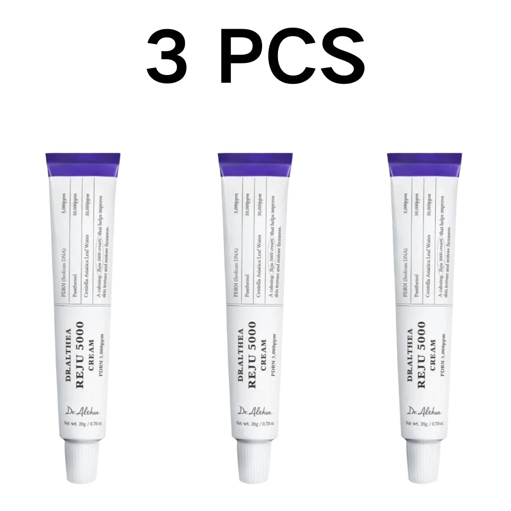 Creme Facial Calmante PDRN REJU 5000 com Pantenol e Centella Asiatica para Redução de Rugas, Cuidado Facial, Skincare Coreano