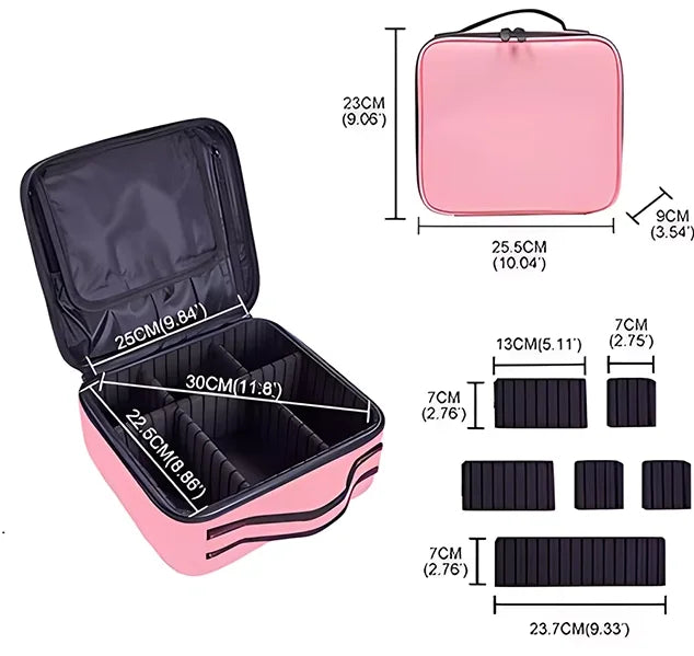 Bolsa de Maquiagem à Prova d'Água para Mulheres, Estojo Profissional de Cosméticos, Organizador Portátil para Pincéis de Beleza
