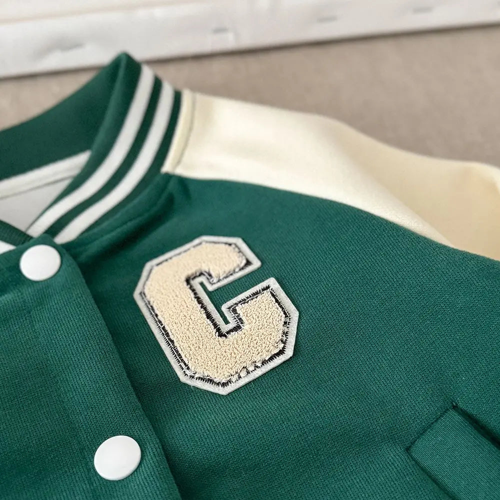 Meninos meninas jaquetas de beisebol crianças carta outono casaco nova primavera moda esportes outerwear crianças casual retalhos roupas 2-10y