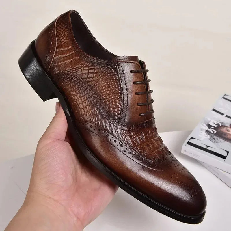 Sapatos casuais masculinos de estilo britânico de luxo escritório oxford sapatos de couro masculinos confortáveis resistentes ao desgaste sapatos formais masculinos de tamanho grande