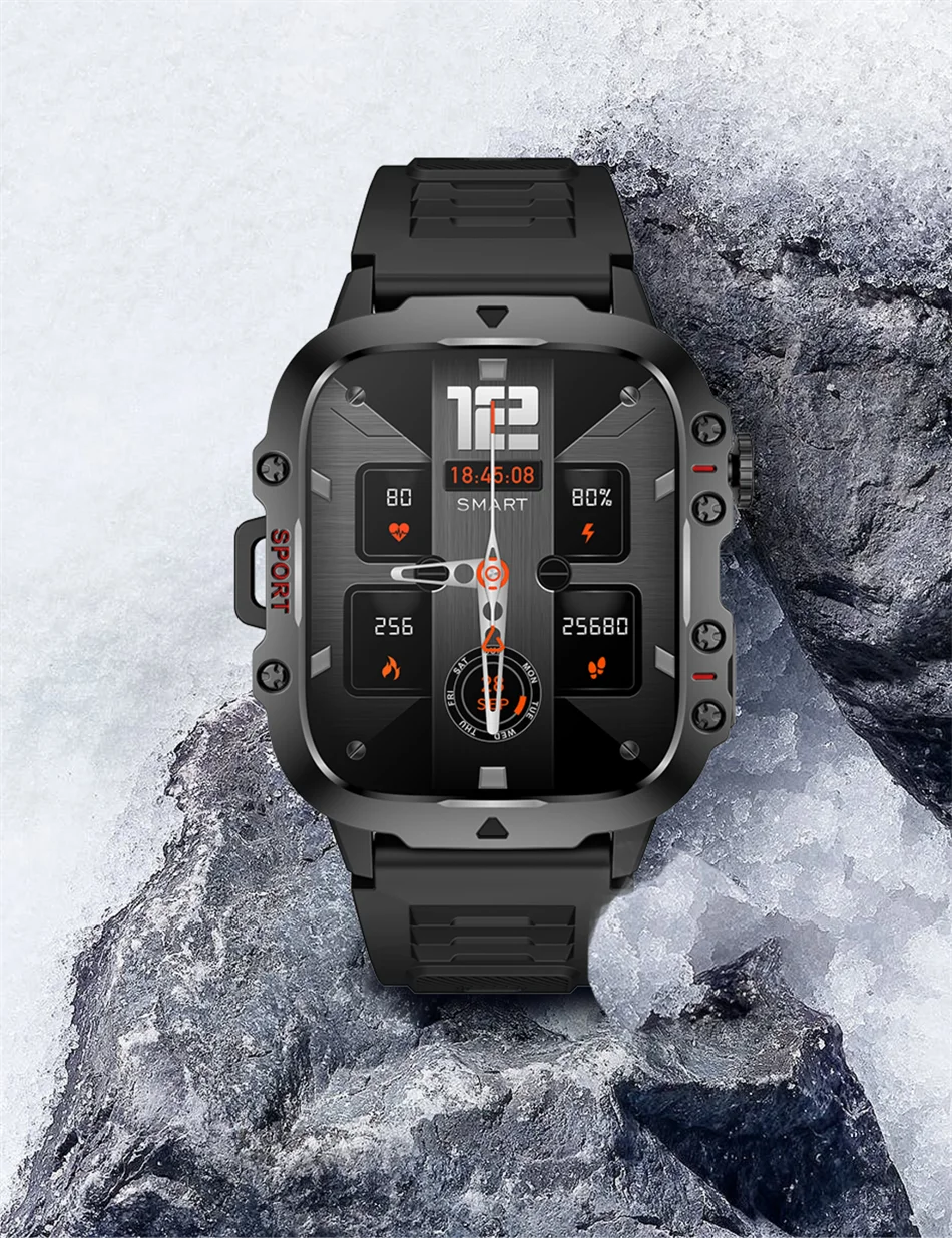 Lige novo militar relógio inteligente masculino esportes ao ar livre 3atm à prova dwaterproof água oxigênio no sangue bluetooth chamada relógios smartwatch para android